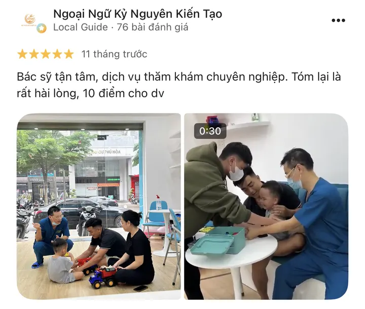 Đánh giá 5 sao của khách hàng trên Google Maps